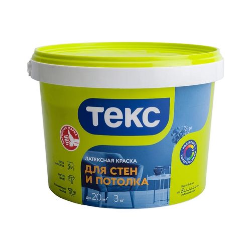 Краска для стен и потолков Текс Универсал 3 кг