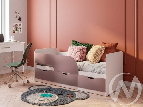 Кровать Стандарт 0.9 КР-22 NEW (белый/MF13 шарли пинк)