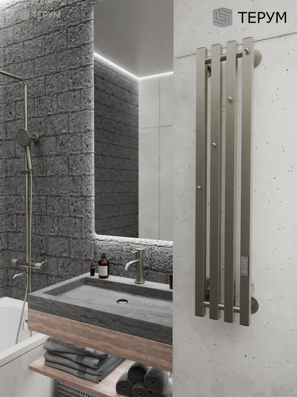 Полотенцесушитель электрический оружейная сталь вертикальный Marco PRO 4 90 x 18