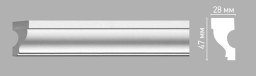 Молдинг гладкий Decomaster 97198 47х28х2400мм