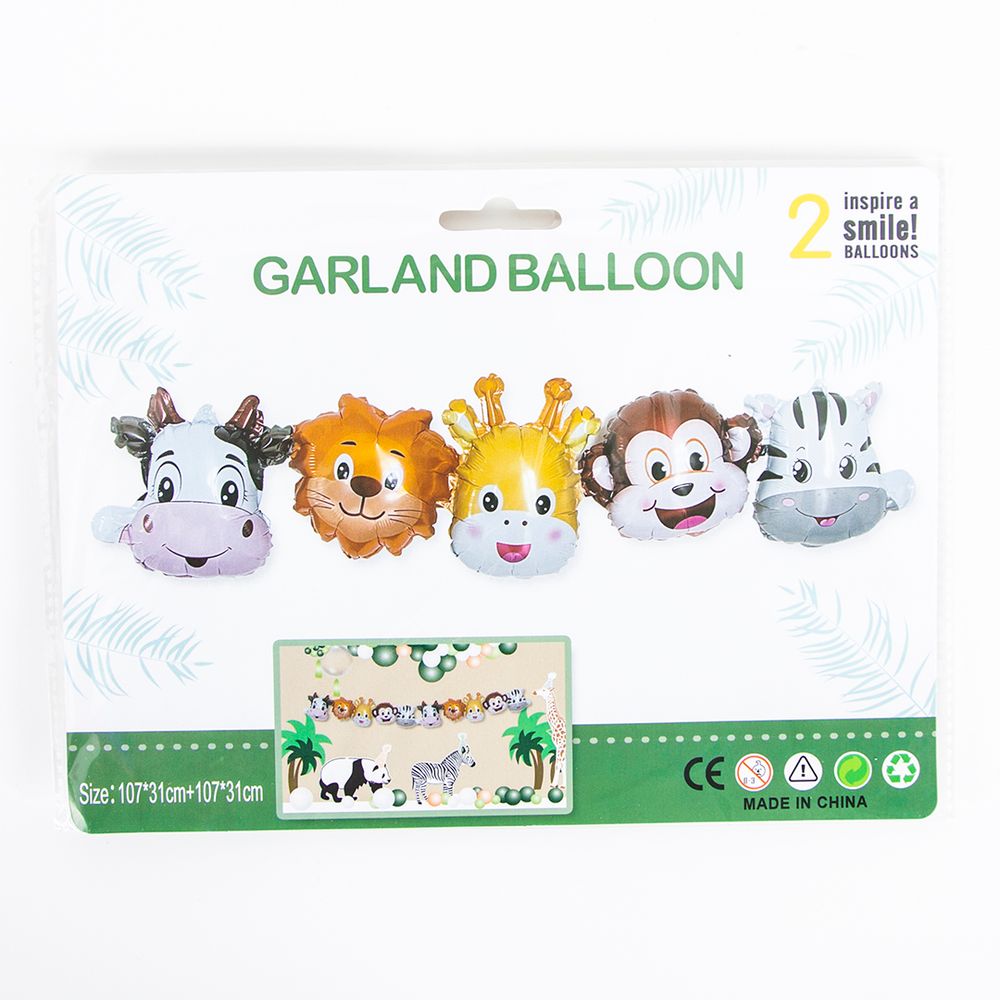 Гирлянда (42''/107 см) Фигура, Зверята, Ассорти, 2 шт. в упак.
