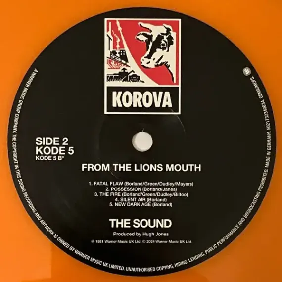 The Sound – From The Lions Mouth (Orange) LP