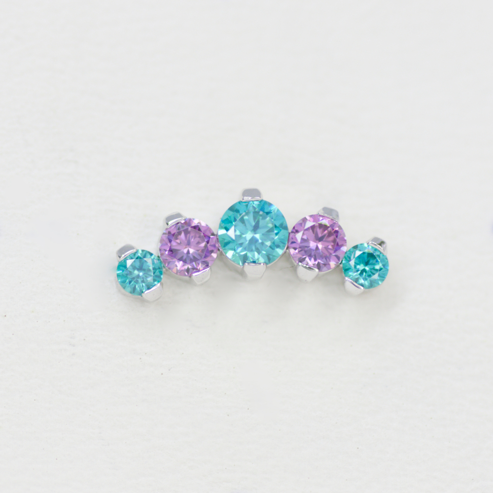 Prium tops with colored gems