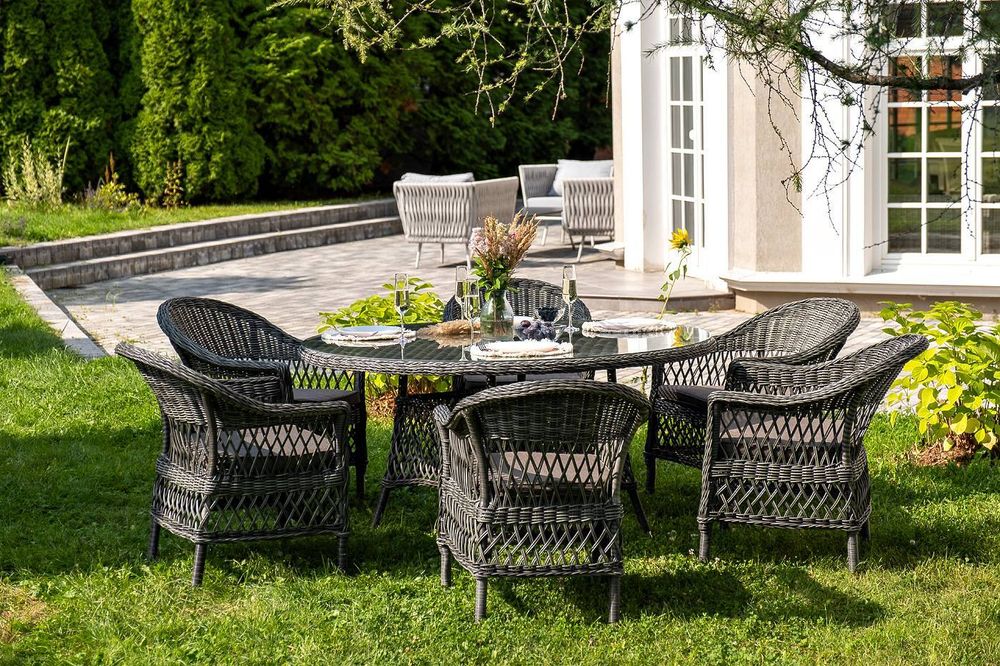 "Эспрессо–150 S" обеденная группа плетеная, цвет графит