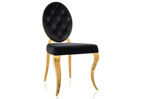 Стул на металлокаркасе Woodville Odda черный, золотой