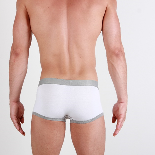 Мужские трусы хипсы белые с серой окантовкой VAN BAAM