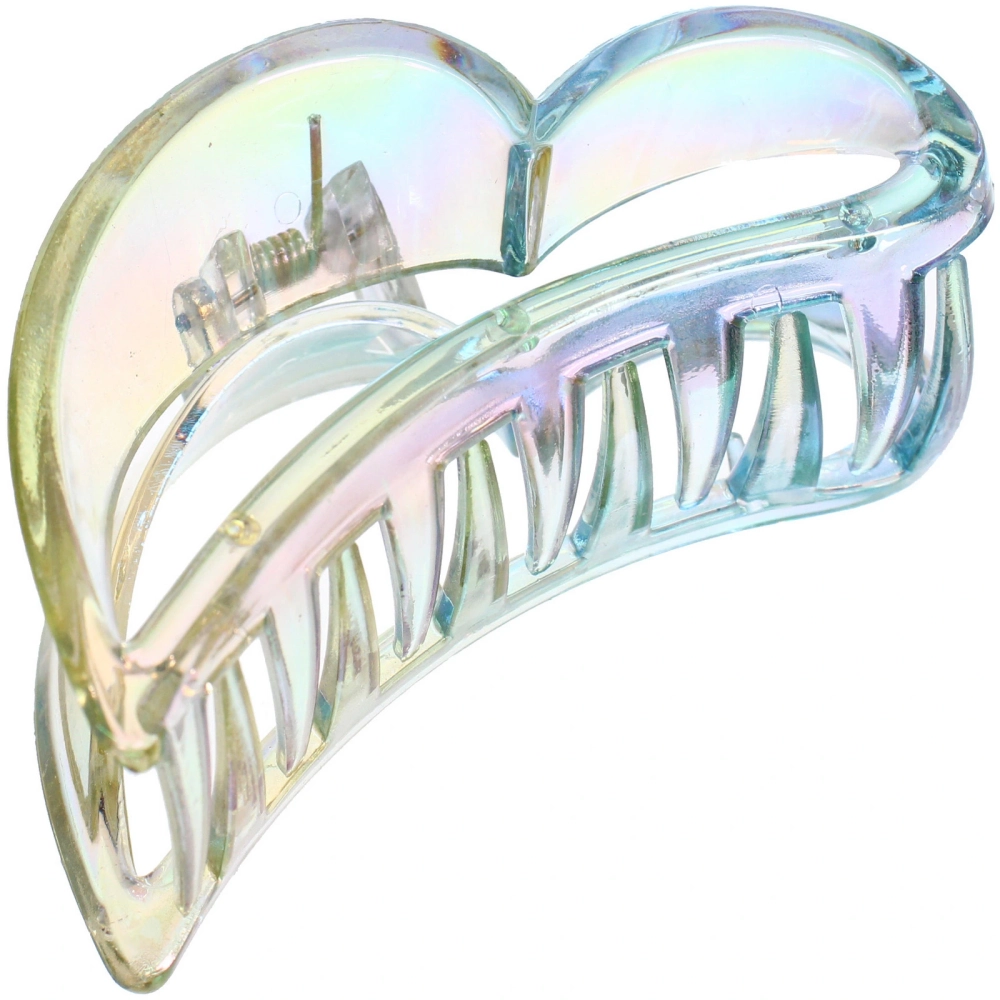 Заколка-краб для волос «Мон Пион», сердце, микс 6 цветов, 9см (Блистер)