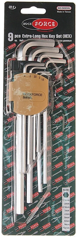 Набор ключей шестигранных RF-5093XL: экстра длинных 1.5-10мм 9пр. ROCKFORCE
