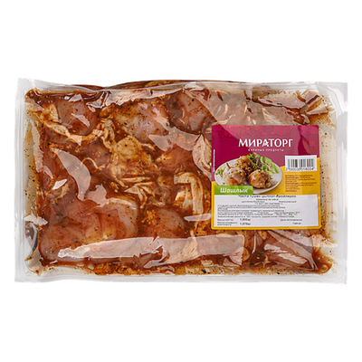 Шашлык из мяса цыплят-бройлеров в маринаде, Мираторг, кг