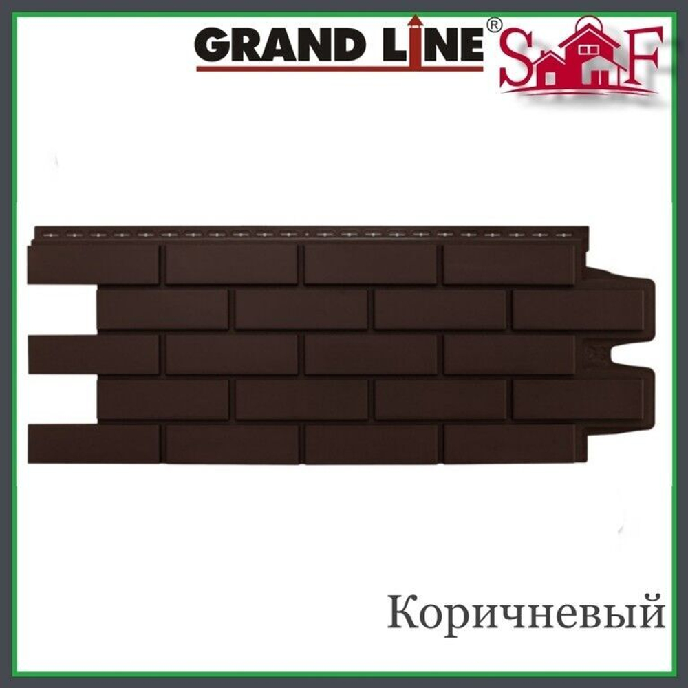 Фасадная панель Grand Line "Клинкерный кирпич Стандарт" Коричневая 0,39 м2