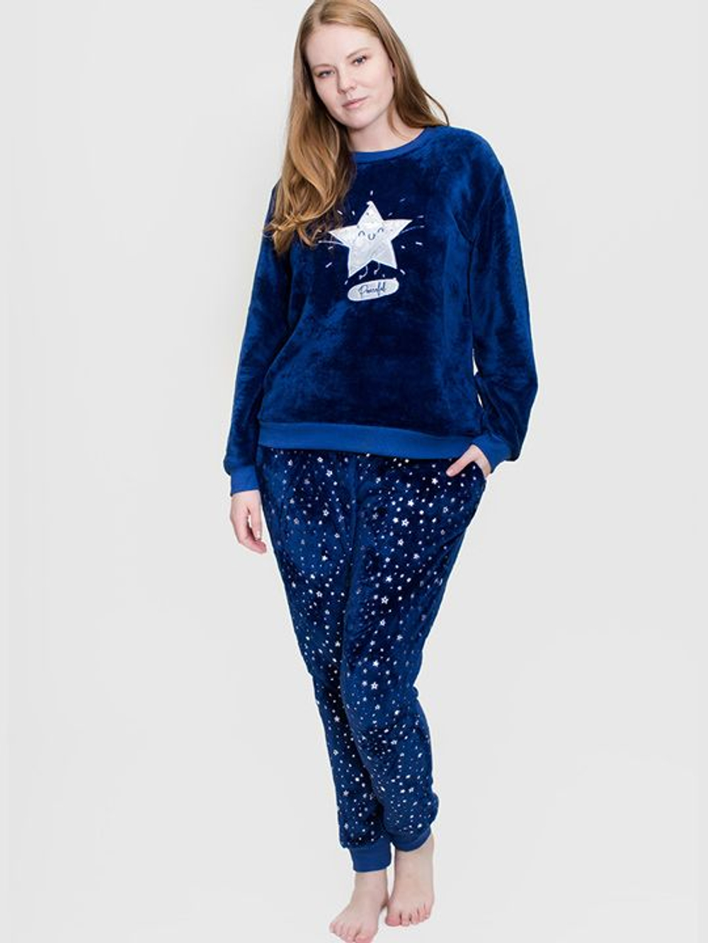 Милый домашний комплект со звездочками (Размер: XXL) (Цвет: темно-синий)