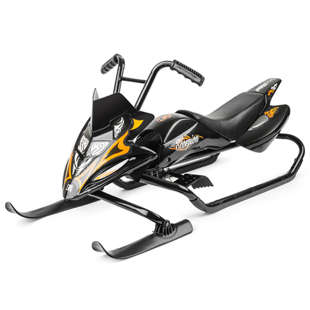 Снегокат-снегоход Small Rider Scorpion, две лыжи спереди (черный с оранжевым)
