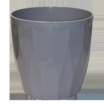 Горшок для цветов пластиковый 4,5л d-20см «Флюте» со вставкой серый шёлк