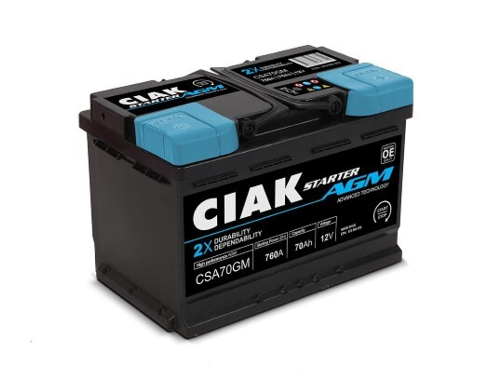 CIAK STARTER AGM 12V-70AH D+