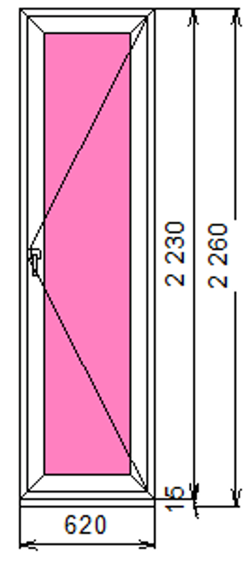 Дверь из ПВХ 2230 х 620
