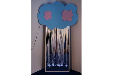 Зеркальное панно с фиброоптическими нитями “Разноцветный дождь”