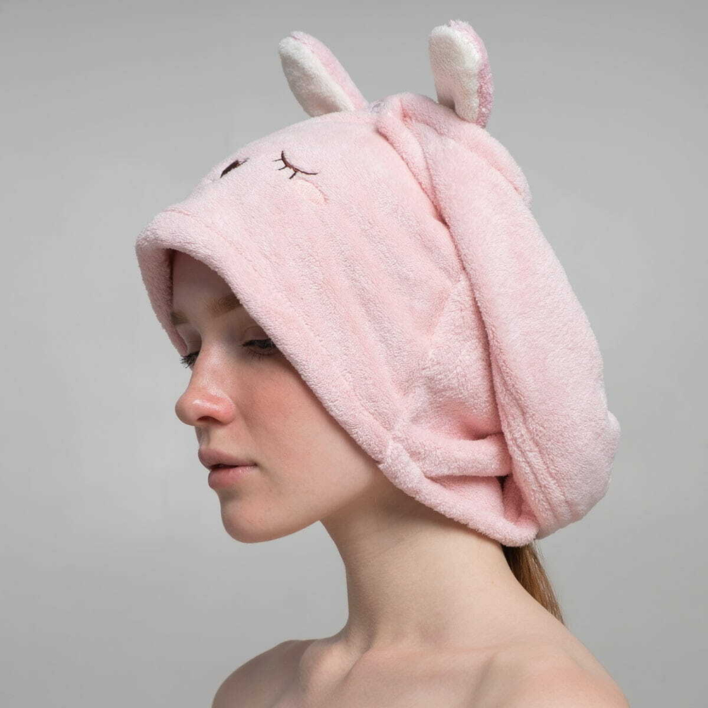 Полотенце-тюрбан 59х23 Arya home Sleepy розовое