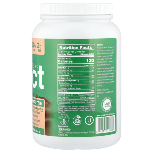 PEScience, Vegan Series, Select Plant Protein™, со вкусом шоколада, 864 г (1,9 фунта)