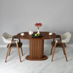 Стул KELLI бежевый букле, экокожа коричневая, орех