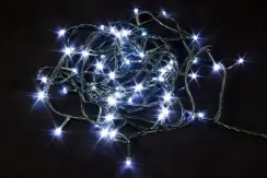 Светодиодная нить 6 м., 220V, 60 холодных белых LED ламп, контроллер, черный провод, Winner Light (w.01.5B.60-)