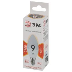 Лампа светодиодная ЭРА STD LED B35-9W-827-E14 E14 / Е14 9Вт свеча теплый белый свет | Лампы cветодиодные Свеча (B/C)