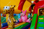 Коммерческий надувной батут "Зверята с крышей" 10*7*6 м