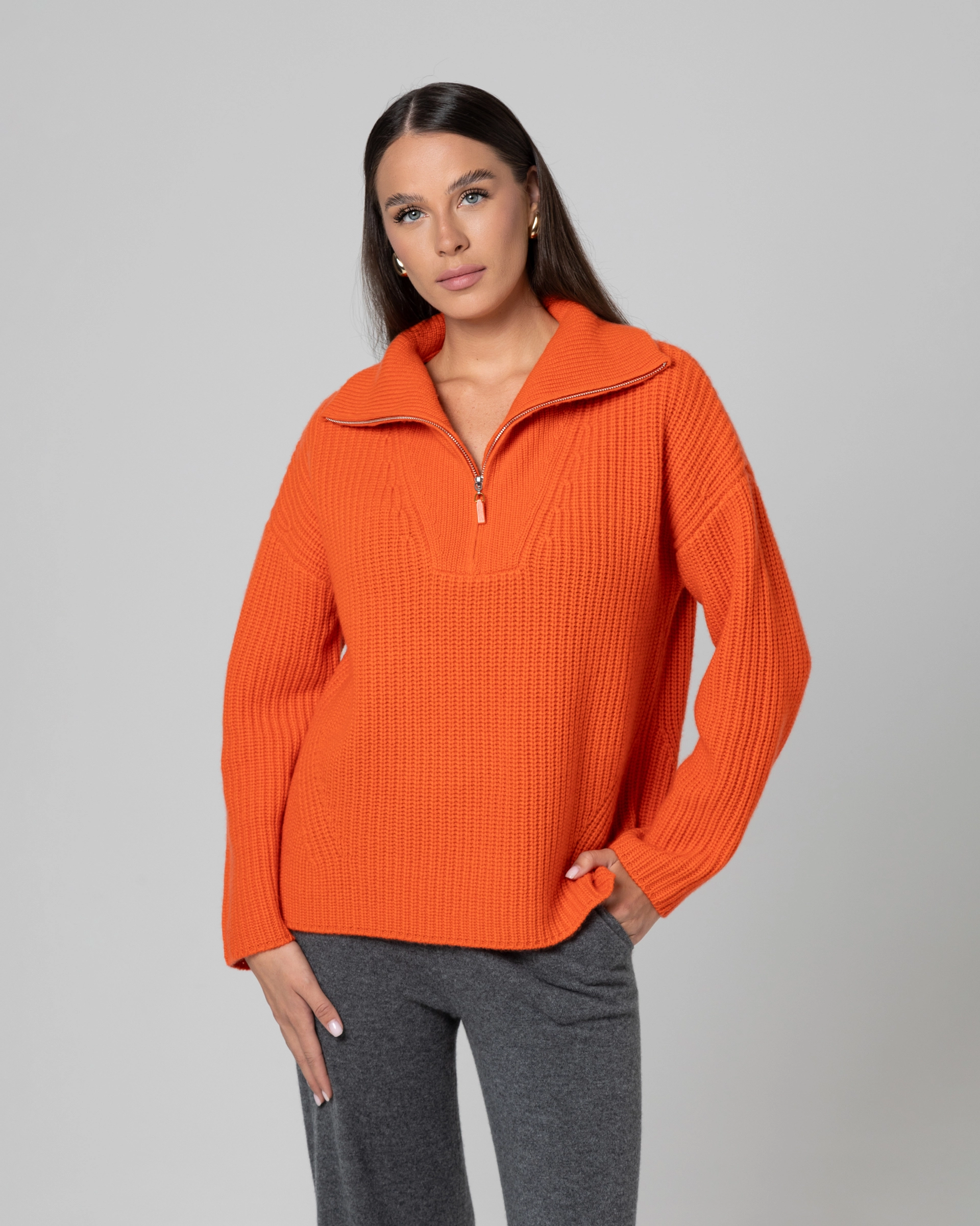 Кашемировый свитер с застежкой