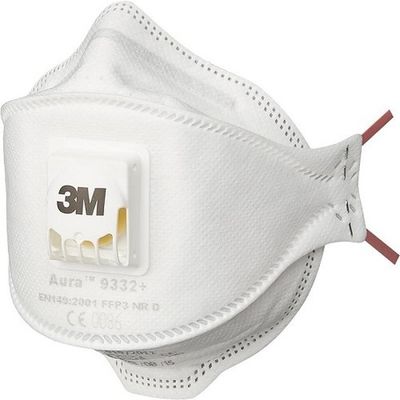 Полумаска противоаэрозольная фильтрующая класс защиты FFP3 NR D, с клапаном выдоха, 3M™ Aura™ 9332+