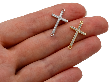 Коннектор "Крест" 23мм, со стразами