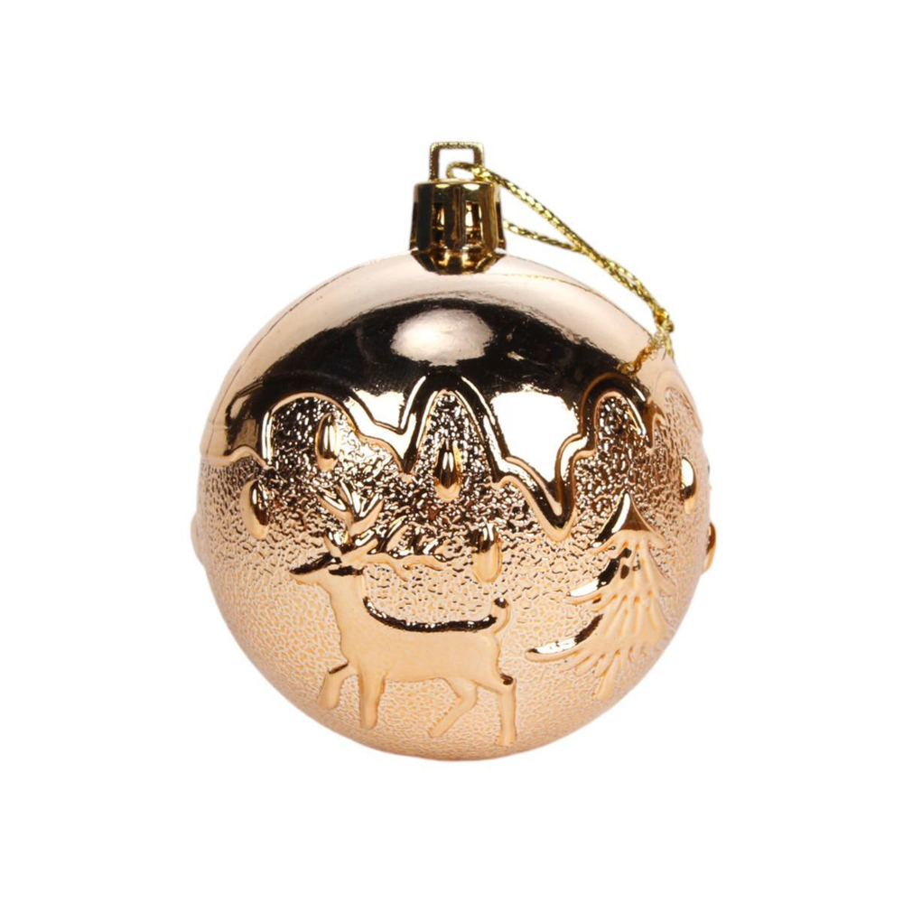 Набор шаров "Winter magic" 6 см + 4 см (24 предмета), Шампань (Серпантин)