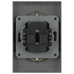 Розетка ЭРА Arktik 16-2107-06 без заземления двойная 2X2P 16А-250В графит | Эра Arktik