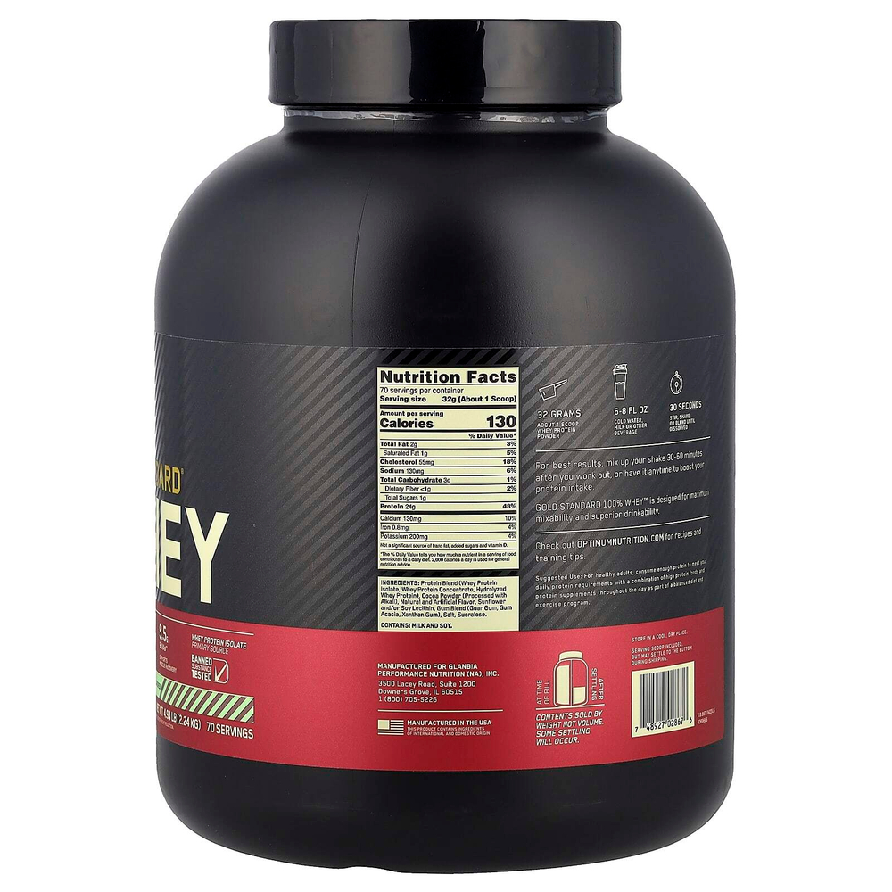 Optimum Nutrition, Gold Standard 100% Whey, шоколад и мята, 2,24 кг (4,94 фунта)
