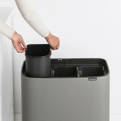 Brabantia Контейнер для мусора Bo Touch 3x11 л серый