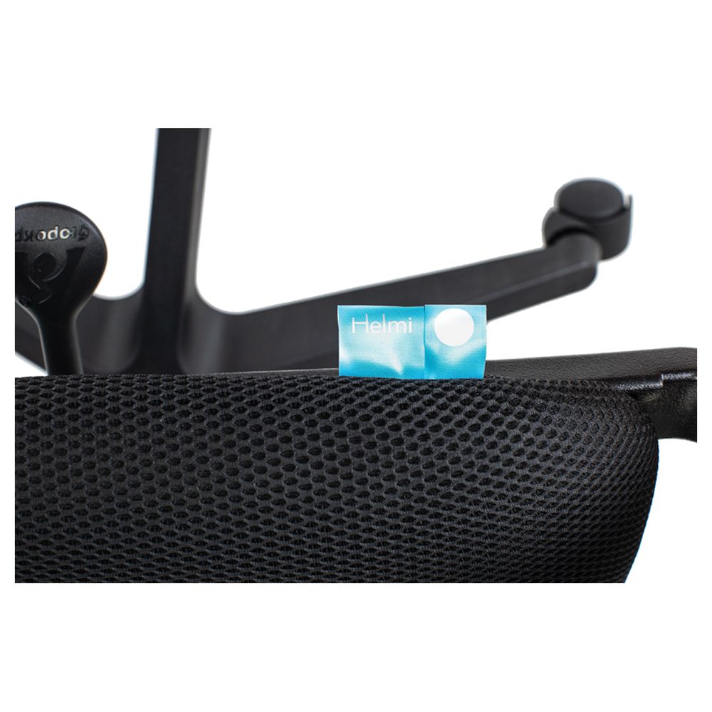 Кресло оператора Helmi HL-M95 R (695) "Airy", спинка сетка черная/сиденье ткань TW черная, пиастра