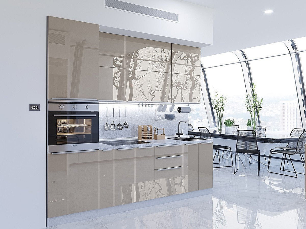 Прямая модульная кухня Фьюжн-03 Gallant - Белый 2140*2600*600