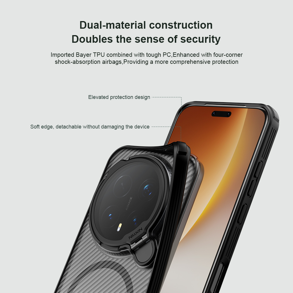 Чехол прозрачный тонированный с MagSafe на Honor Magic 8 Pro, серия CamShield Prop Magnetic (версия с прозрачной крышкой объектива) от Nillkin