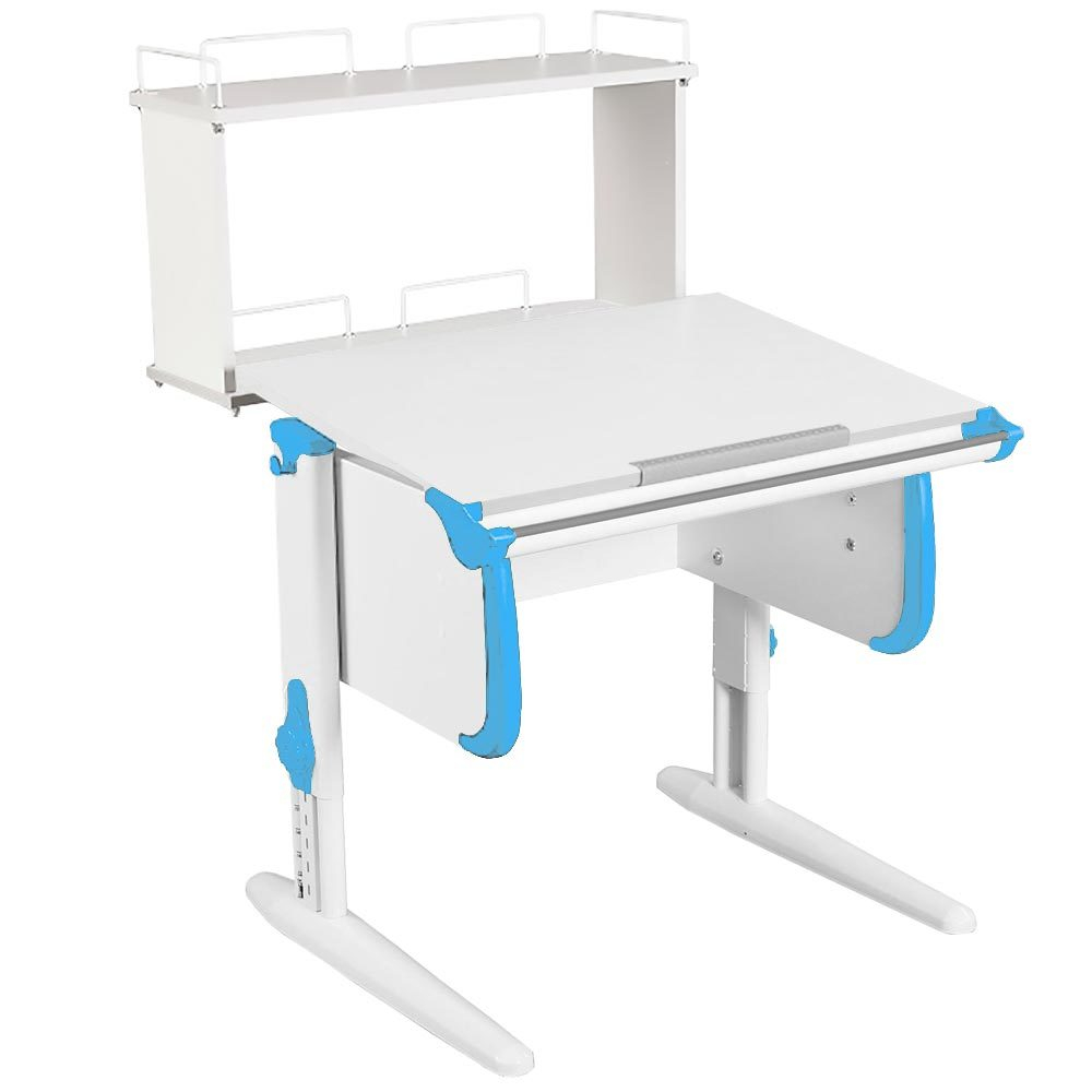 Растущая парта Дэми СУТ 24 с задней двухъярусной полкой СУТ.14.250 (750×880 мм)