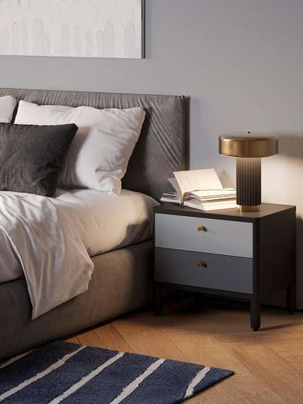 Тумба прикроватная saga, hordur, 55х40х50 см, черная