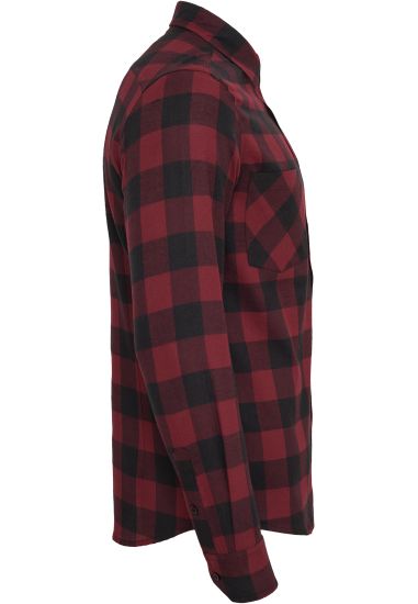 Рубашка URBAN CLASSICS Checked Flanell Shirt (Black/Burgundy)