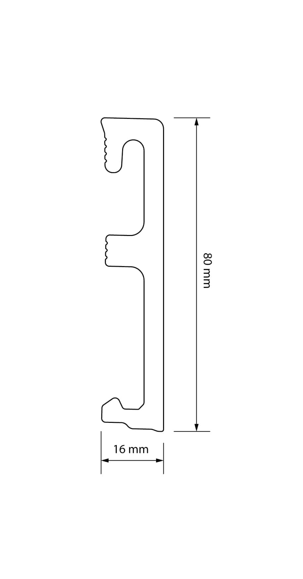 Напольный плинтус SALAG ALPHA 80 Desert Oak (Дуб Пустынный) (80х16х2400мм)