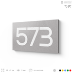 Номер на дверь 573, табличка на дверь для офиса, квартиры, кабинета, аудитории, склада, серая 120х70 мм, Айдентика Технолоджи