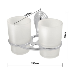 Стакан для зубных щеток, двойной, мет-л, хром, Solinne, Classic, 2546.101