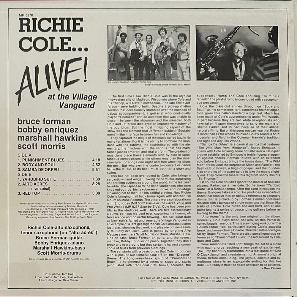 Richie Cole ‎– Alive! At The Village Vanguard (США 1982г.)