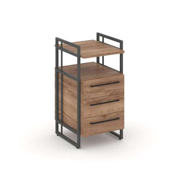 Rift Direct Тумба приставная RF.TPRR-001 Дуб Табак/Металл Антрацит/Черный Ручки 424*500*821