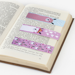 Закладки для книг с магнитом "ЛАМЫ", набор 6 шт., блестки, 25x196 мм, ЮНЛАНДИЯ, 111642