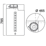 Дозировочный контейнер со сливом Анион 100 л. вертикальный (465x465x785см;белый) - арт.559448
