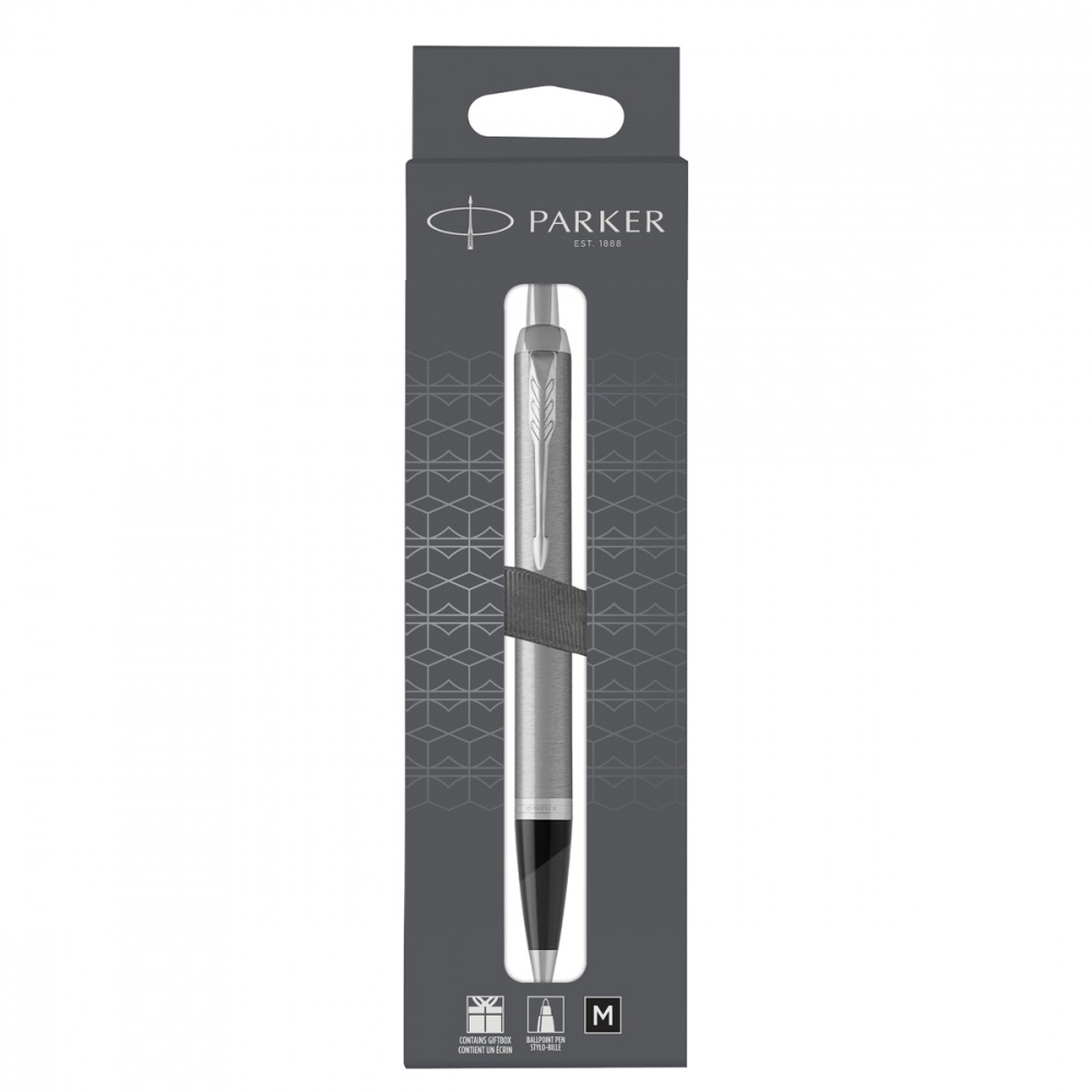 Шариковая ручка Parker IM Stainless Steel CT, стержень: M, цвет чернил: black, в подарочной упаковке.