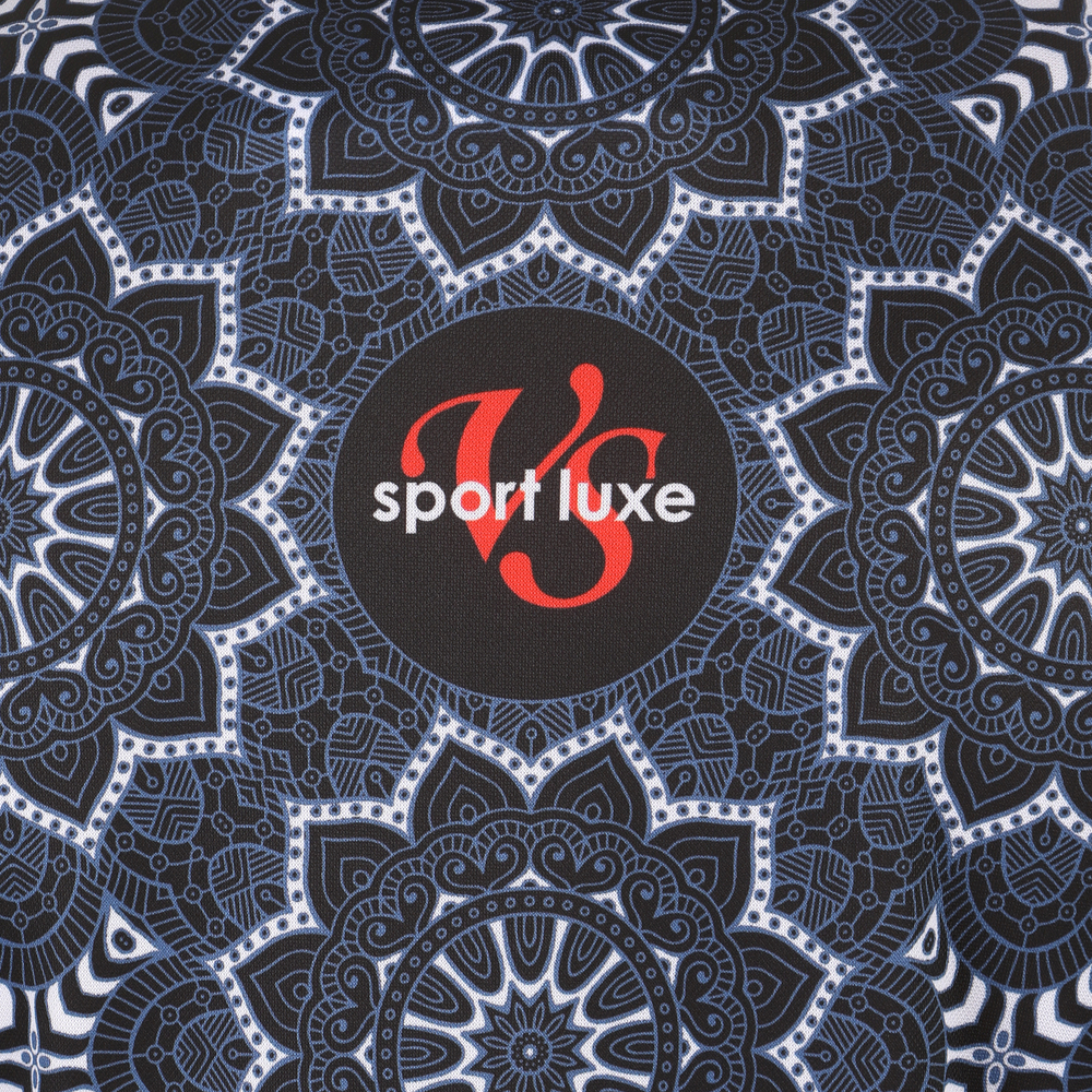 Мужская футболка черная с голубым узором Sesmik by Vlad Sedov VS003/VS0008