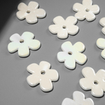 Бусина в форме цветка, 33*35,5мм, белая, глазурированный фарфор