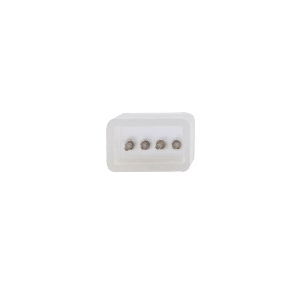 UTC-Q220 K14-B67-RGB CLEAR 025 POLYBAG Соединитель контактный прямой для светодиодных лент RGB 220В 5050 12-14мм. 4 контакта. цвет прозрачный. 25 штук в пакете